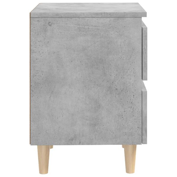 vidaXL Bed Cabinets & Solid Pinewood Legs 2 pcs Concrete Grey 40x35x50 cm