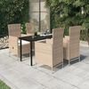 vidaXL 5 Piece Garden Dining Set with Cushions Beige