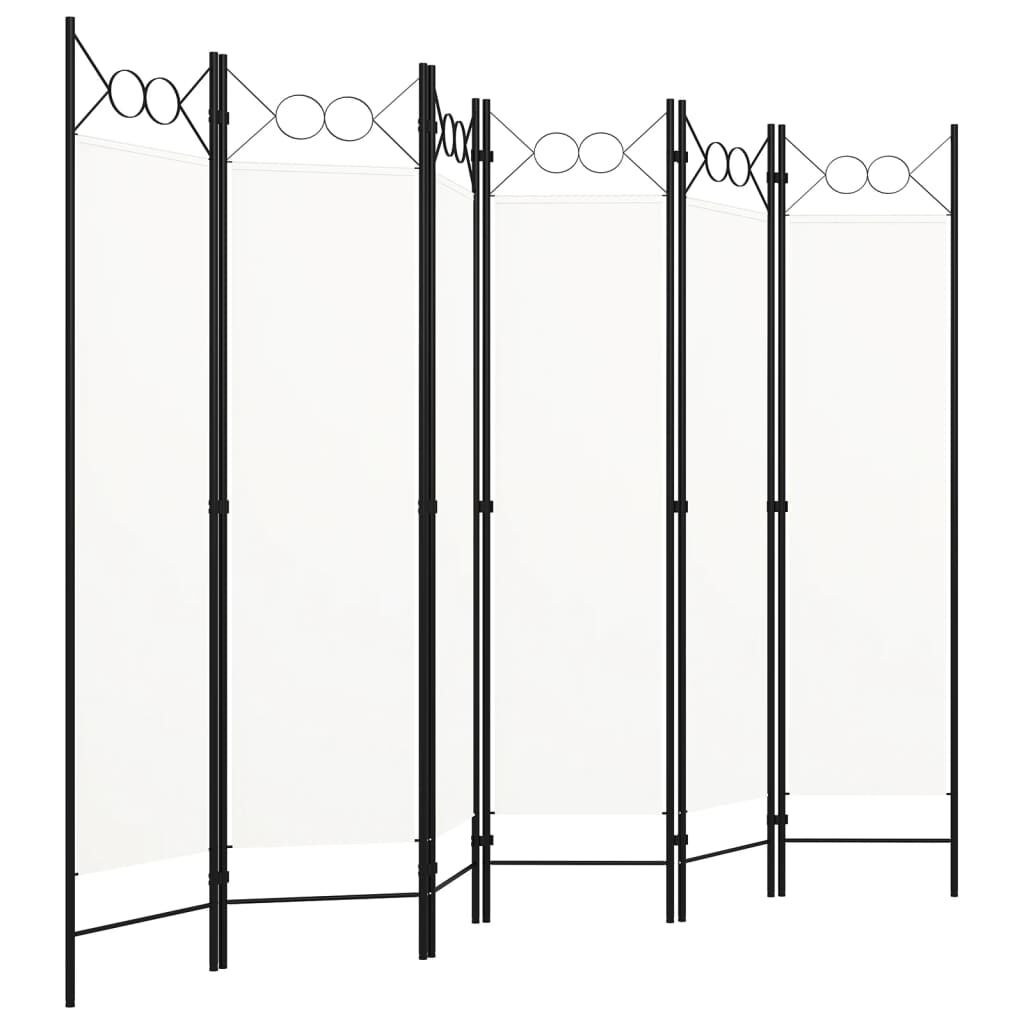 vidaXL 6-Panel Room Divider White 240x180 cm