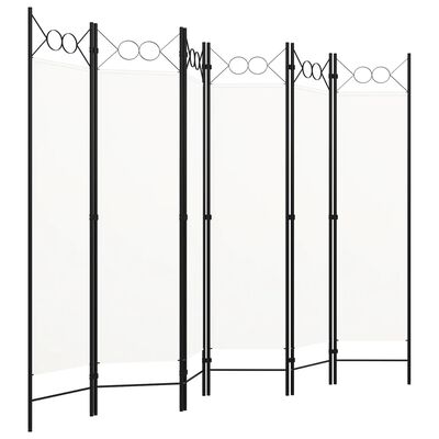 vidaXL 6-Panel Room Divider White 240x180 cm, white vidaXL 6-Panel Room Divider White 240x180 cm