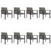 vidaXL 9 Piece Garden Dining Set Poly Rattan Grey