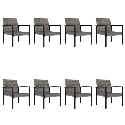 vidaXL 9 Piece Garden Dining Set Poly Rattan Grey, grey vidaXL 9 Piece Garden Dining Set Poly Rattan Grey
