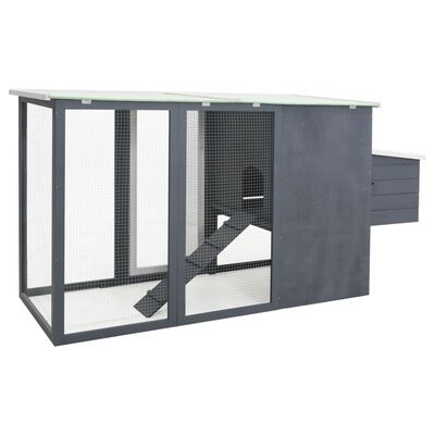 vidaXL Outdoor Chicken Cage Hen House with 1 Egg Cage Grey Wood, grey vidaXL Outdoor Chicken Cage Hen House with 1 Egg Cage Grey Wood