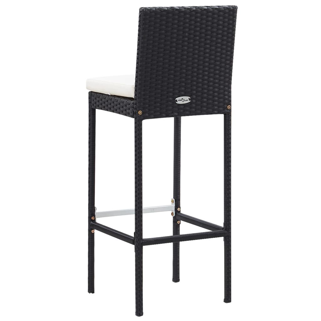vidaXL 9 Piece Outdoor Bar Set Poly Rattan and Acacia Wood Black