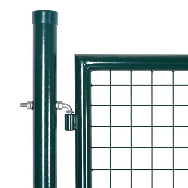 vidaXL Fence Gate Steel 300x100 cm Green