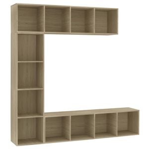 vidaXL Book Cabinet | Set of 3 | Sonoma Oak | Engineered wood | Large