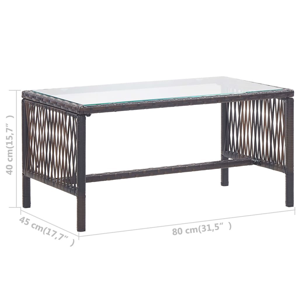 vidaXL 4 Piece Garden Lounge Set with Cushion Poly Rattan Brown
