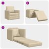 vidaXL Floor Sofa Bed 2-in-1 Cream 112x174x55 cm Fabric
