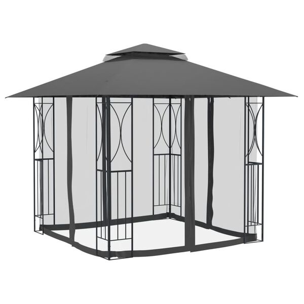 vidaXL Gazebo with Sidewalls Anthracite 300x300x270 cm Steel