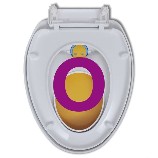 vidaXL Toilet Seats with Soft Close Lids 2pcs Plastic White and Yellow