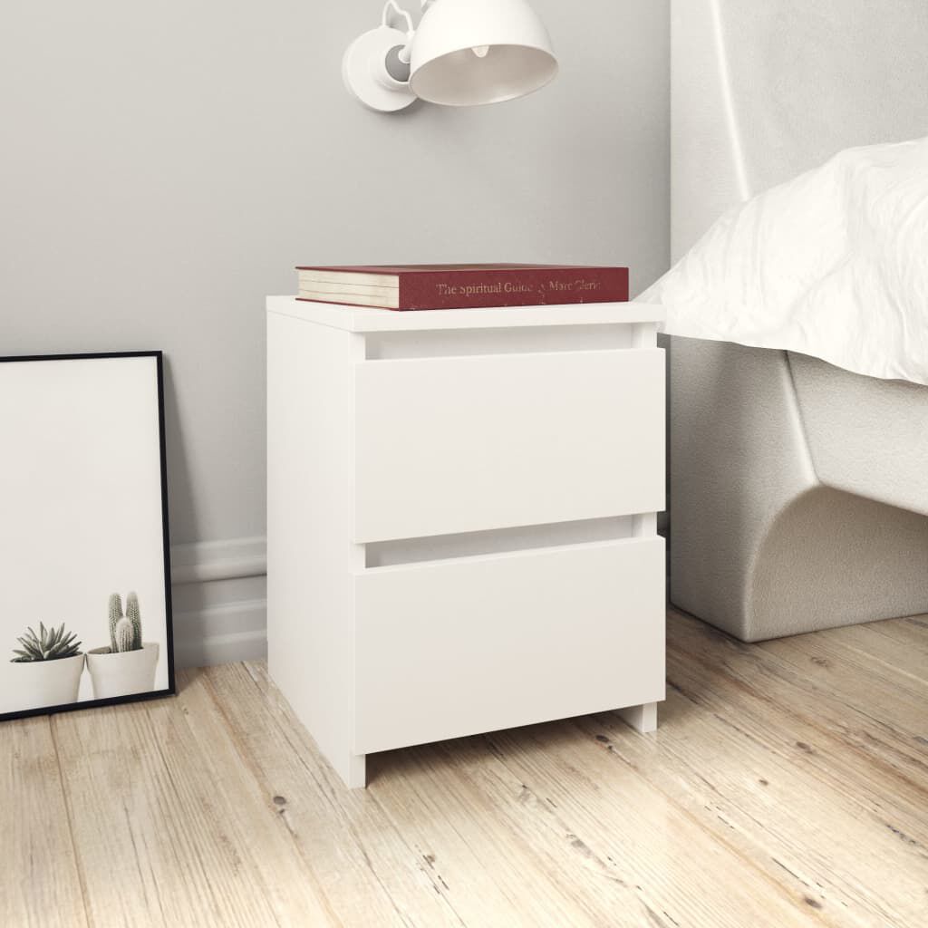 vidaXL Bedside Cabinets 2 pcs White 30x30x40 cm Engineered Wood
