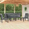 vidaXL 5 Piece Garden Lounge Set Black and Grey Poly Rattan