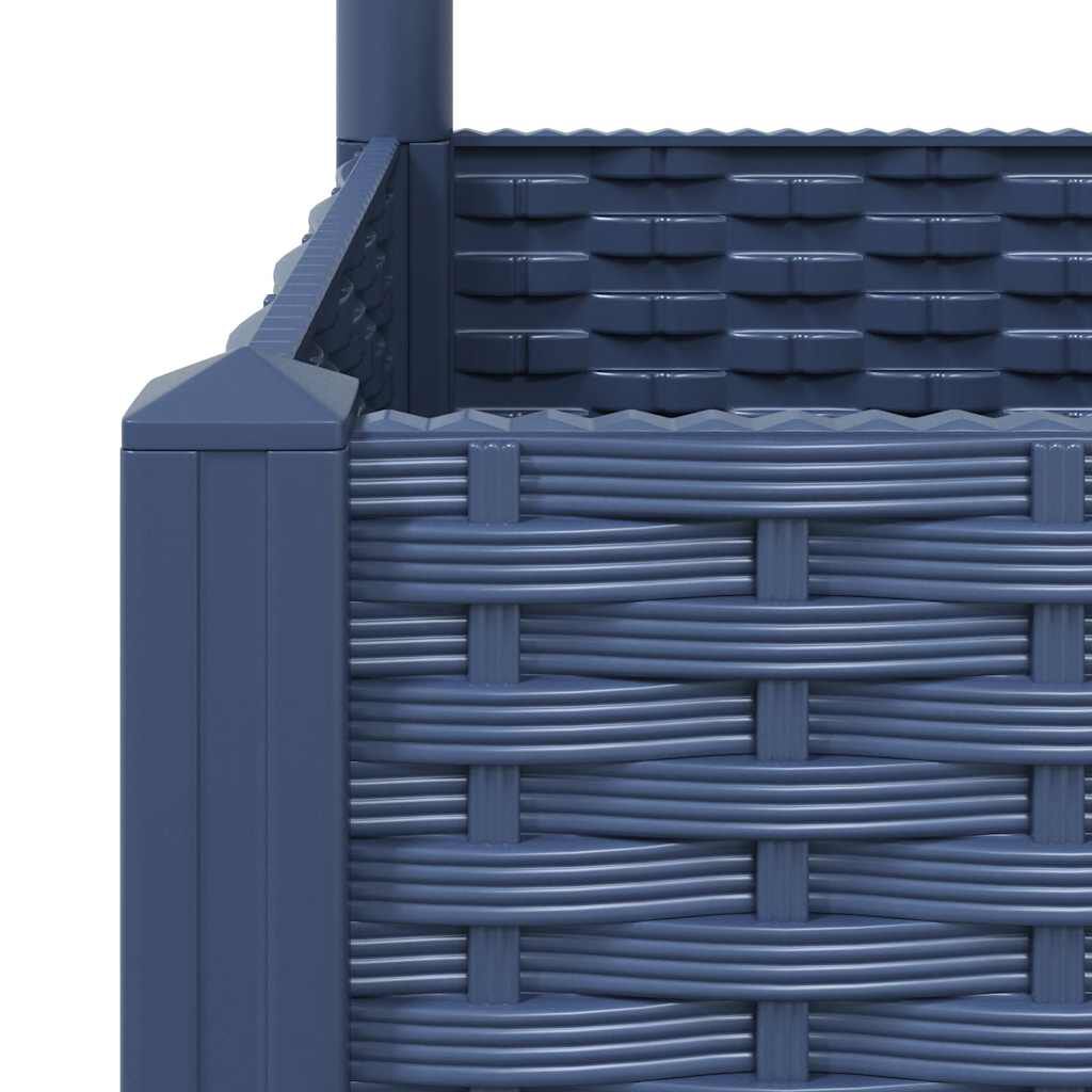 vidaXL Garden Planter with Trellis Blue Grey 80x40x136 cm PP
