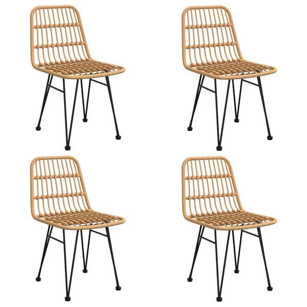 vidaXL 5 Piece Garden Dining Set Poly Rattan