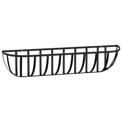 vidaXL Wall Troughs 2 pcs with Coco Liners Black 91x20x23 cm Steel