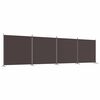 vidaXL 4-Panel Room Divider Brown 698x180 cm Fabric