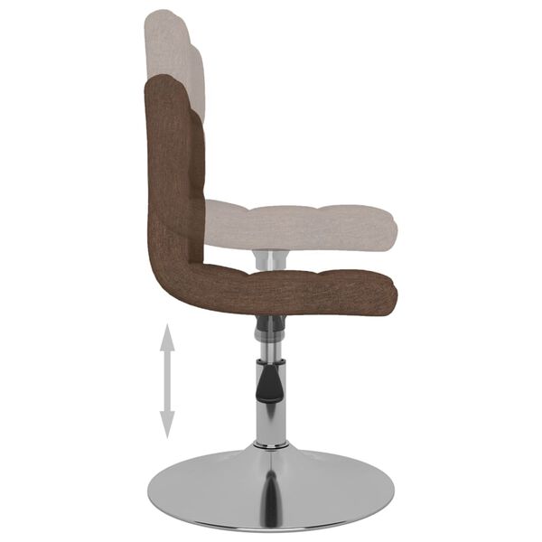 vidaXL Swivel Dining Chairs 2 pcs Brown Fabric