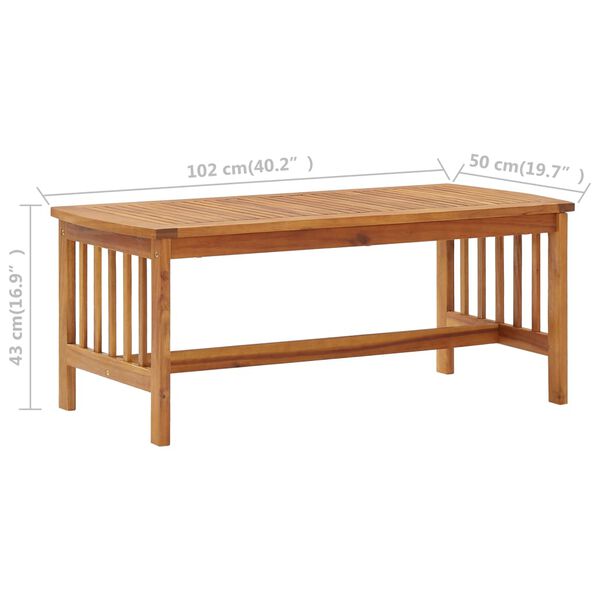 vidaXL Coffee Table 102x50x43 cm Solid Acacia Wood
