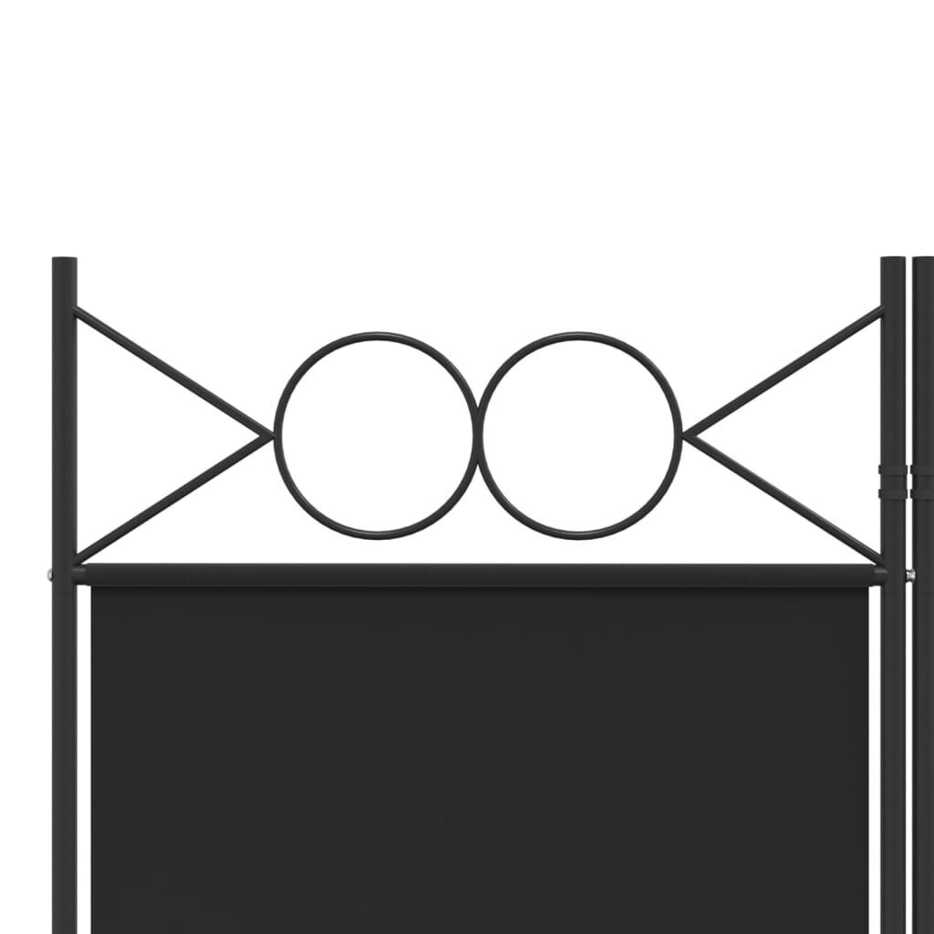 vidaXL 5-Panel Room Divider Black 200x200 cm Fabric
