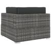 vidaXL Sectional Corner Chair 1 pc with Cushions Poly Rattan Grey