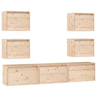 vidaXL TV Cabinets 7 pcs Solid Wood Pine, natural vidaXL TV Cabinets 7 pcs Solid Wood Pine