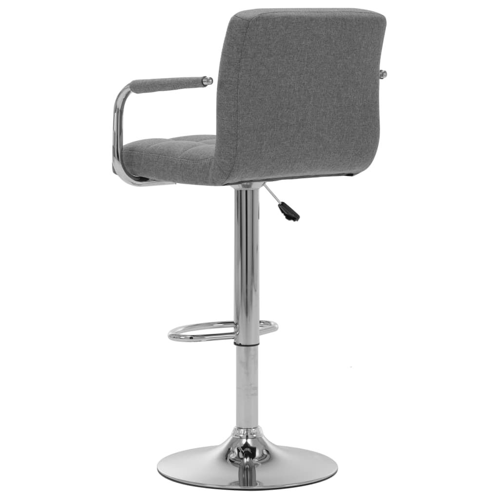 vidaXL Bar Stools 2 pcs Light Grey Fabric
