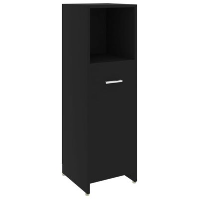 vidaXL Bathroom Cabinet Black 30x30x95 cm Engineered Wood, black vidaXL Bathroom Cabinet Black 30x30x95 cm Engineered Wood