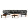 vidaXL 4 Piece Garden Lounge Set with Cushions Solid Acacia Wood