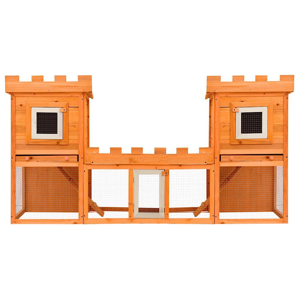 vidaXL Outdoor Large Rabbit Hutch House Pet Cage Double House