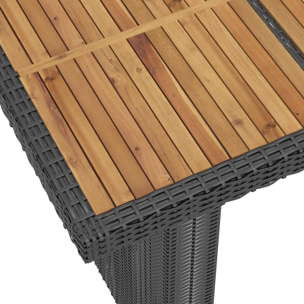 vidaXL 11 Piece Outdoor Dining Set with Cushions Poly Rattan Black