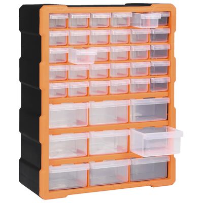 vidaXL Multi-drawer Organiser with 39 Drawers 38x16x47 cm, orange and black vidaXL Multi-drawer Organiser with 39 Drawers 38x16x47 cm