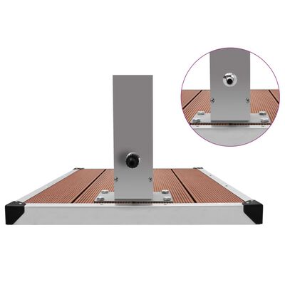 vidaXL Outdoor Shower with Tray WPC Stainless Steel, brown vidaXL Outdoor Shower with Tray WPC Stainless Steel