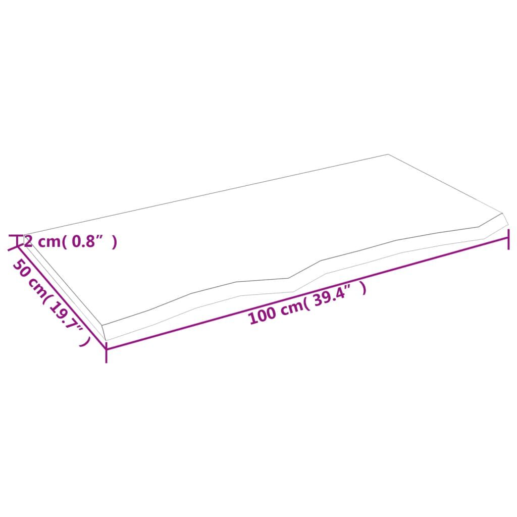 vidaXL Wall Shelf Light Brown 100x50x2 cm Treated Solid Wood Oak