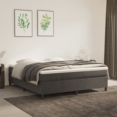 vidaXL Bed Frame without Mattress Dark Grey 180x200 cm Super King Velvet, dark grey vidaXL Bed Frame without Mattress Dark Grey 180x200 cm Super King Velvet