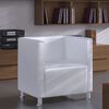 vidaXL Cube Armchair White Faux Leather