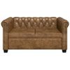 vidaXL Chesterfield Sofa 2-Seater Artificial Leather Brown