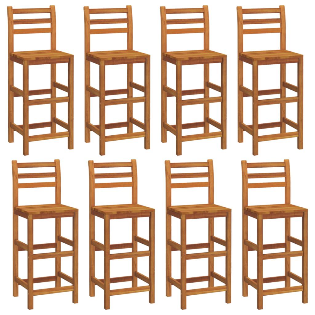 vidaXL Bar Stools 8 pcs Solid Wood Acacia