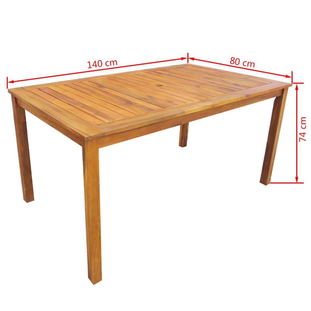 vidaXL 7 Piece Outdoor Dining Set Solid Acacia Wood