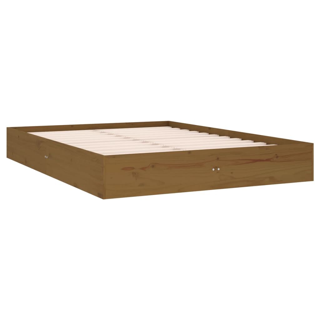 vidaXL Bed Frame without Mattress Honey Brown Solid Wood 120x190 cm Small Double