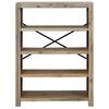 vidaXL 4-Tier Bookcase 80x30x110 cm Solid Wood Acacia