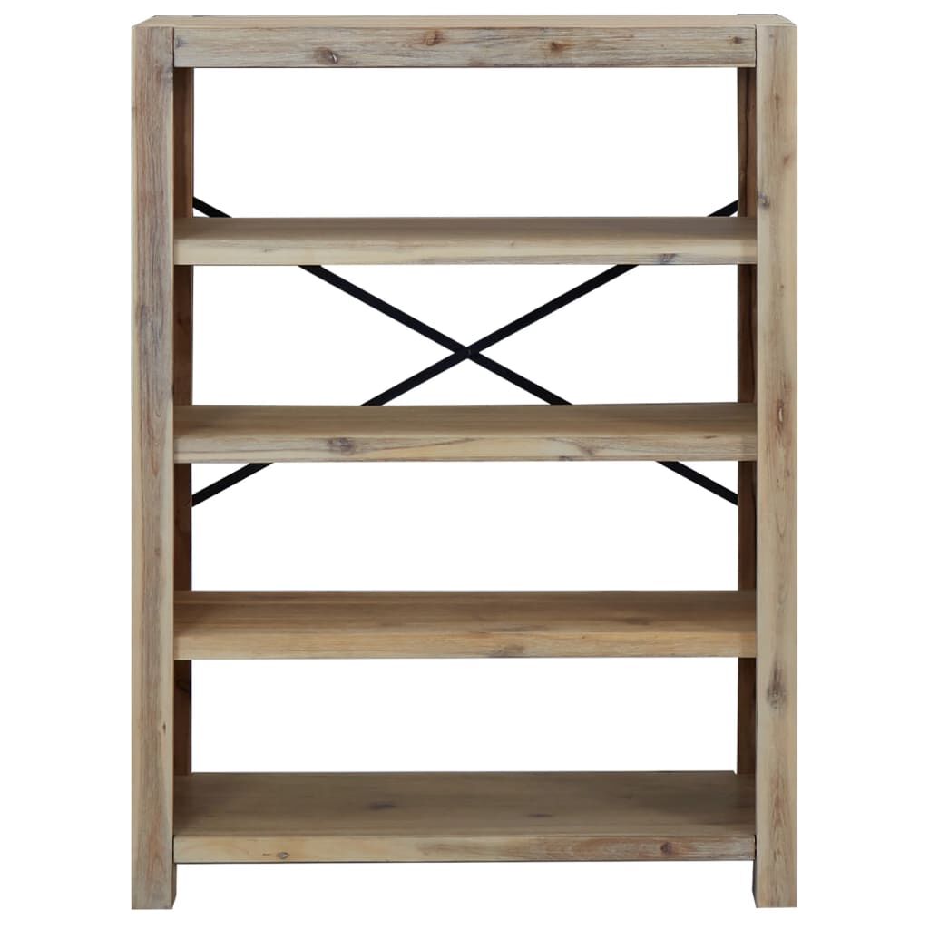 vidaXL 4-Tier Bookcase 80x30x110 cm Solid Wood Acacia