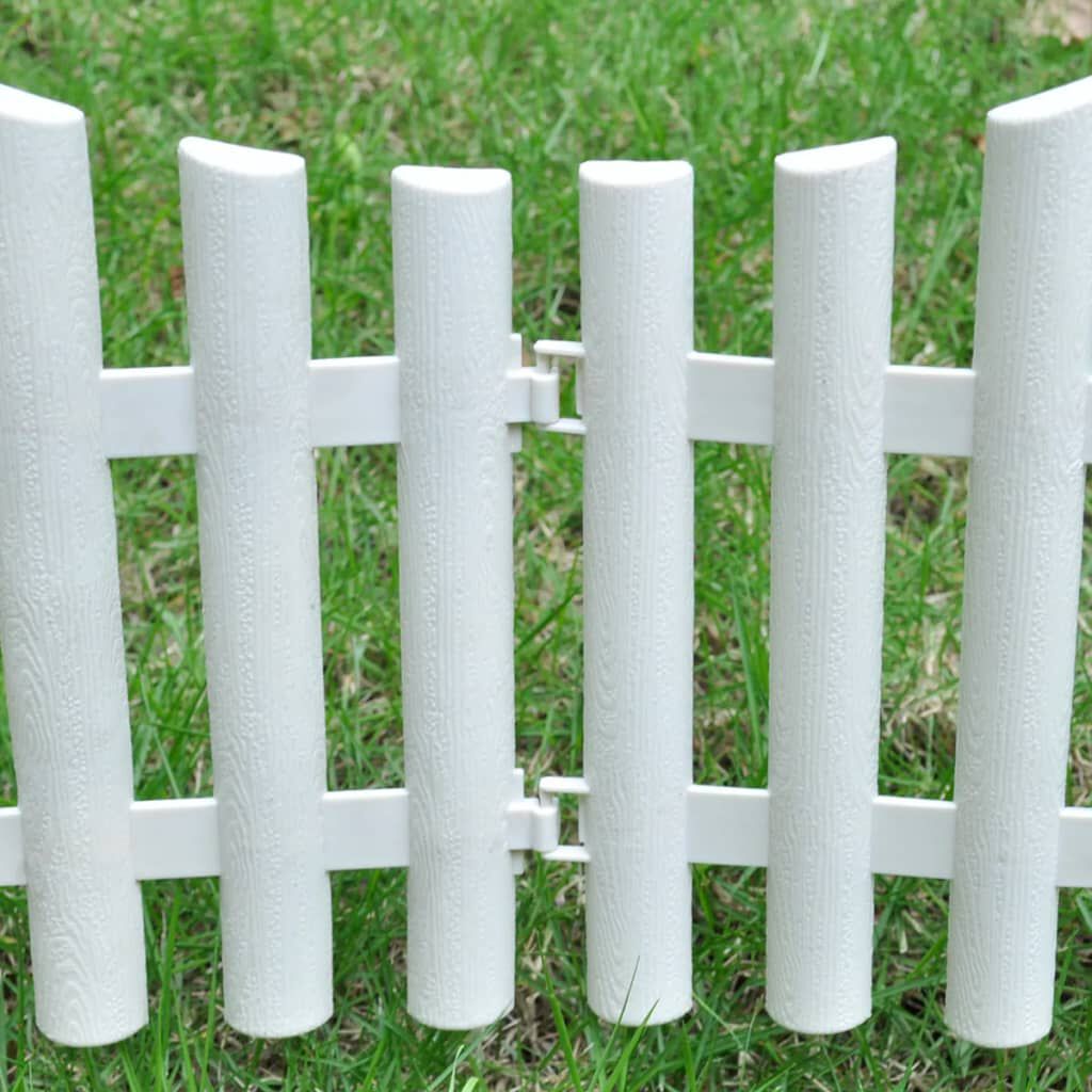 vidaXL White Lawn Divider 17 pcs / 10 m
