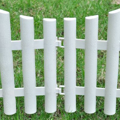 vidaXL White Lawn Divider 17 pcs / 10 m, white vidaXL White Lawn Divider 17 pcs / 10 m