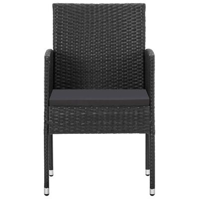 vidaXL 9 Piece Garden Dining Set Black, black vidaXL 9 Piece Garden Dining Set Black