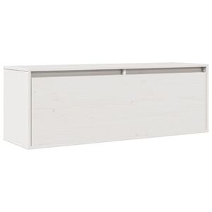 vidaXL Wall Cabinet White 100x30x35 cm Solid Wood Pine