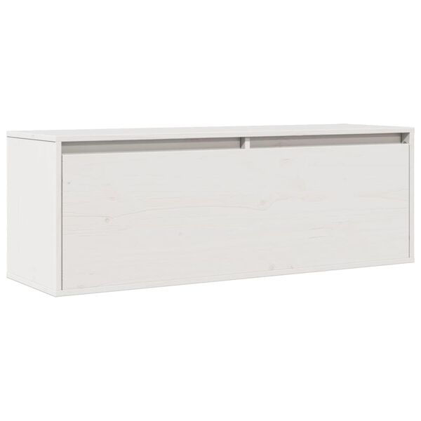 vidaXL Wall Cabinet White 100x30x35 cm Solid Wood Pine