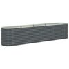vidaXL Garden Raised Bed 400x80x81 cm Galvanised Steel Grey