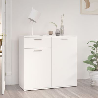 vidaXL Sideboard White 80x36x75 cm Engineered Wood, white vidaXL Sideboard White 80x36x75 cm Engineered Wood