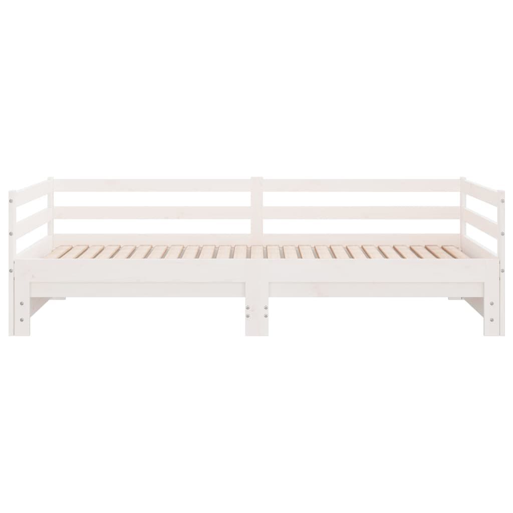 vidaXL Pull-out Day Bed without Mattress White 90x200 cm