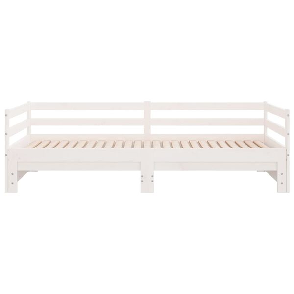 vidaXL Pull-out Day Bed without Mattress White 90x200 cm